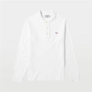 [흠집상품] 메종키츠네 트리컬러 폭스 패치 남녀공용 폴로 티셔츠 CM00200KJ7002 WH