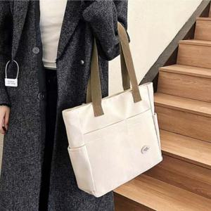 학생 여성 가벼운 데일리 캔버스 빅 숄더백 에코백
