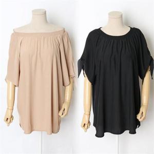 [강물처럼]빅사이즈사랑해요 9692L203 쉬폰 나비 오프숄더 HG (8