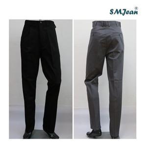 SMJ323 중년 주름 면바지 중년 면바지 남자 기본 일자 바지