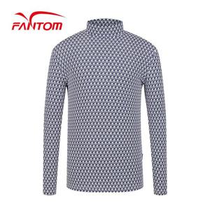 [팬텀] 남성 패턴 하이넥 긴팔 이너 티셔츠