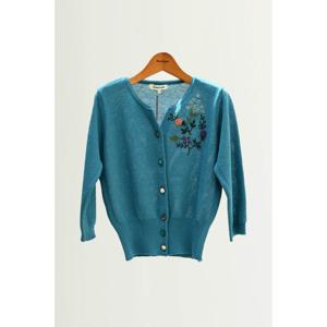 [비꼴리끄]자수 칠부 기본 가디건 B232KC3050