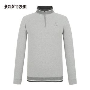 [팬텀] 남성 로고 자수 티핑 포인트 반집업 긴팔티셔츠