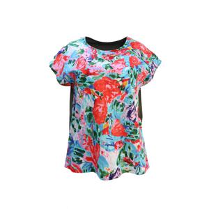 [비꼴리끄(여성)]프린트 배색 민소매 티셔츠 B242WT3040