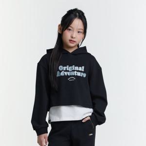 [내셔널지오그래픽키즈]K251GHD910 여아 크롭 후드 CARBONBLACK