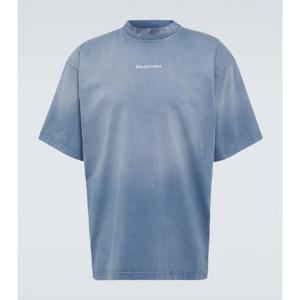 발렌시아가 로고 코튼 저지 티셔츠 P00850995