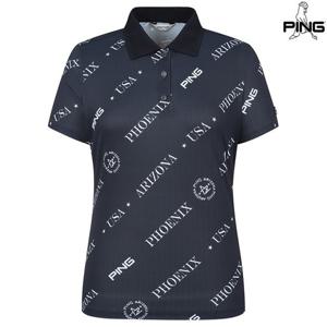 [핑골프][양말증정]여성 아리조나 카라 반팔 티셔츠 121E2TO354_NA