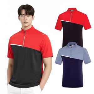 비티알 남성 골프웨어 여름 반팔 스판 하이쿨 집업 티셔츠 BSC498ST6M