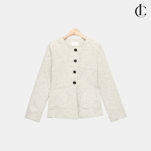 엘케이트 여성 하객룩 직장인 노카라 어깨패드 트위드 버튼 자켓 LCC010