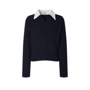 질스튜어트 뉴욕 여성 25FW 네이비 탈착카라 울 니트 JSSW5D380N3