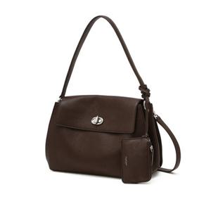 [질스튜어트 ACC] JABA6E123W3 [AUBE] 가죽 오브 장식 숄더백 M 다크브라운