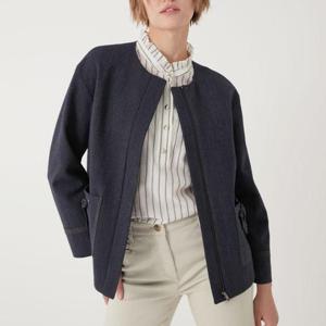 올리비아로렌 MG01 배색 리본 드롭 재킷 VOCFU3F7411