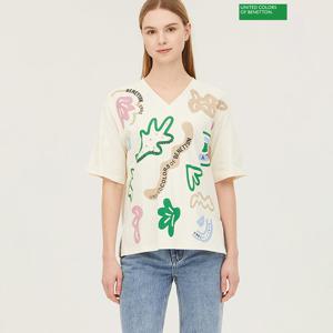 베네통 프린트 티셔츠 BATS91431