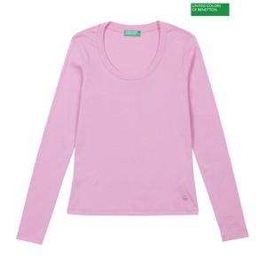 베네통 라운드넥 슬림 티셔츠 4S_3GA2D1068