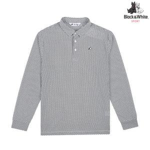 [블랙앤화이트] 남성 여름성 잔패턴 프린트 긴팔 티셔츠 9336GAPP_WHITE