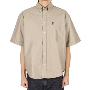 아미 26SS 남성 하트로고 옥스포드 반팔셔츠 토프베이지 HSH823 CO0210 A036