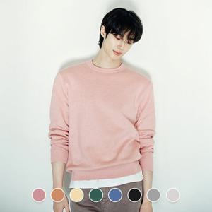 [백화점][지오다노]남성 봄 간절기 소프트 립 스판 라운드넥 니트 스웨터 056501