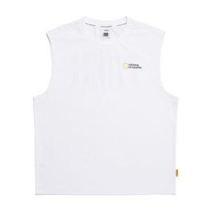 내셔널지오그래픽 N252MTS093 크로우 COOL MAX 레터링 세미오버핏 민소매 티셔츠 WHITE