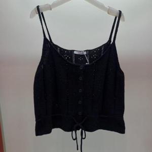 Latium HC06 숏짧은 크롭 펀칭 뷔스티에 앞오픈 울 니트조끼 베스트 T2533vt04B