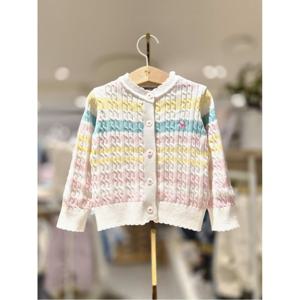 블루독베이비 10 26SS봄신상 (PK) 멀티스트라이프니트가디건 (4611920001)