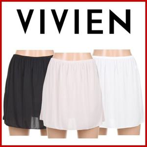 [비비안(언더웨어)]부드러운 실크 느낌 기본 하프 슬립 3부 속치마 HS5538