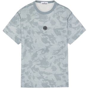 스톤아일랜드 BIG LOOM 카모 반팔티셔츠 스카이블루 7215233E7 V0041