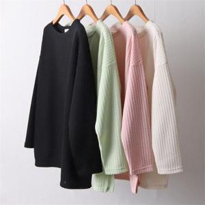 [강물처럼]빅사이즈사랑해요 I259L203 컬러와플긴팔티셔츠 KY (8