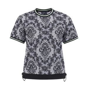 [파리게이츠] 여성 플로럴 패턴 스트링 반팔티 521E2TR413_BK