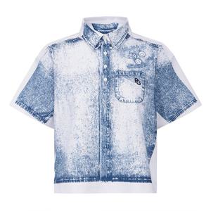 [파리게이츠] 여성 데님 프린팅 반팔 티셔츠 521E2TSA83_WH