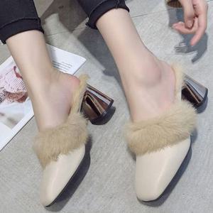 2컬러 캐주얼 고급스런 털 겨울 로퍼