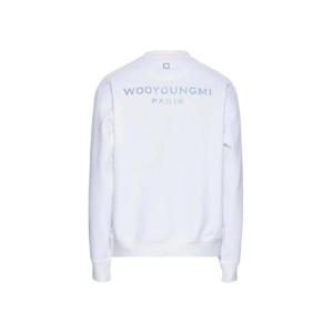 우영미 코튼 렌티큘러 백로고 스웨트셔츠 화이트 W231TS28717W