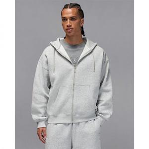 나이키 조던 브루클린 플리스 남성 오버사이즈 풀집 후디 - 그레이 헤더화이트 IB7231-050 272343