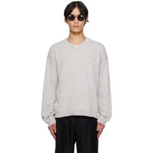 메종마르지엘라 브이넥 베이지 브이넥 스웨터 252168M206001