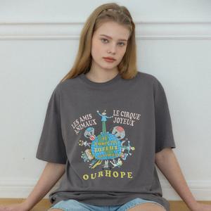 [아워호프] 조이풀 플래닛 티셔츠 - Charcoal [HK26SP-TS45-CHA]