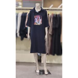 [트리아나]MARIO소고 칠부소매프린트 후드원피스AI2PA04