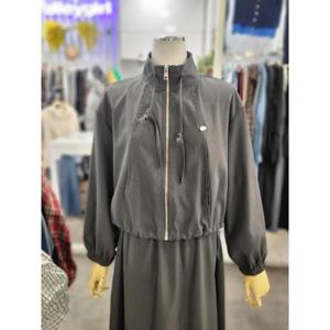 밸리걸 세이브존01 셋업 스탠드넥  크롭 집업 자켓 618601