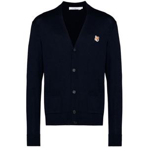 메종키츠네 폭스헤드 패치 울 가디건 GU00542KT1036 네이비