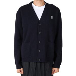 메종키츠네 25FW 남성 폭스헤드 울 가디건 클래식네이비 PM00510KT1180 0413