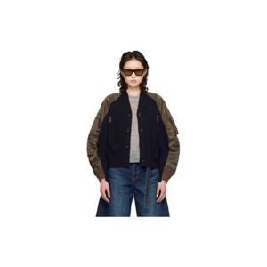 26 SS 사카이 여성 그린   네이비 나일론 트윌 니트 가디건 261445F095007