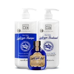 [박준뷰티랩] 블루라벨 아르간 샴푸+트리트먼트+헤어오일 3종 세트