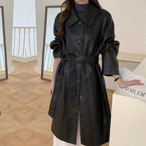 ★홈앤특가★[블랙퀸] 오세디 셔츠형 가죽 롱코트 blk004316