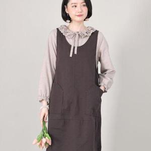 [애비뉴투지]엄마옷 자연속 순 면 여성 봄 가을 항아리 주머니 롱 조끼 원피스 K03346 50대 60대