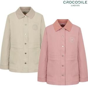 [크로커다일레이디](CLESCT202) 배색카라 중기장 캐주얼 자켓 코트_GN