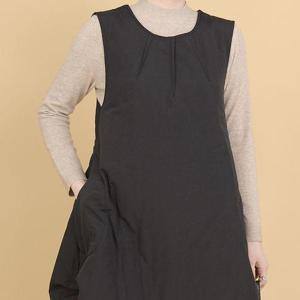 [애비뉴투지]엄마옷 지퍼 핀턱 솜 패딩 여성 겨울 항아리 롱 조끼 원피스 O11118 50대 60대 중년여성