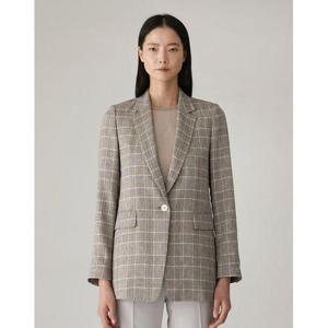 [올리비아로렌]세미박시 체크 자켓_VOCFUXM3251