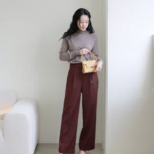 [최초가 79,000원][르포엠]울 블렌딩 세미와이드 트윌 팬츠