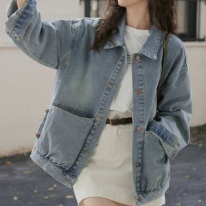 [블랙퀸] 빅포켓 워싱 데님 자켓  blk003801