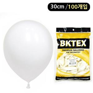 BK 라운드 벌룬 30cm 100P 화이트 파티 장식 기본 풍선