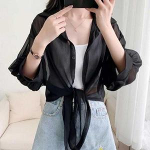 컬러 매듭 쉬폰 여름블라우스 봄여름 여자쉬폰셔츠 여 WD85786