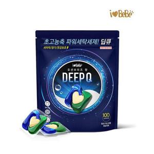 [아이러브베베]딥큐 3in1 오션브리즈 100개입 캡슐세제 실내건조 고농축 대용량 세탁 드럼세탁기 세제